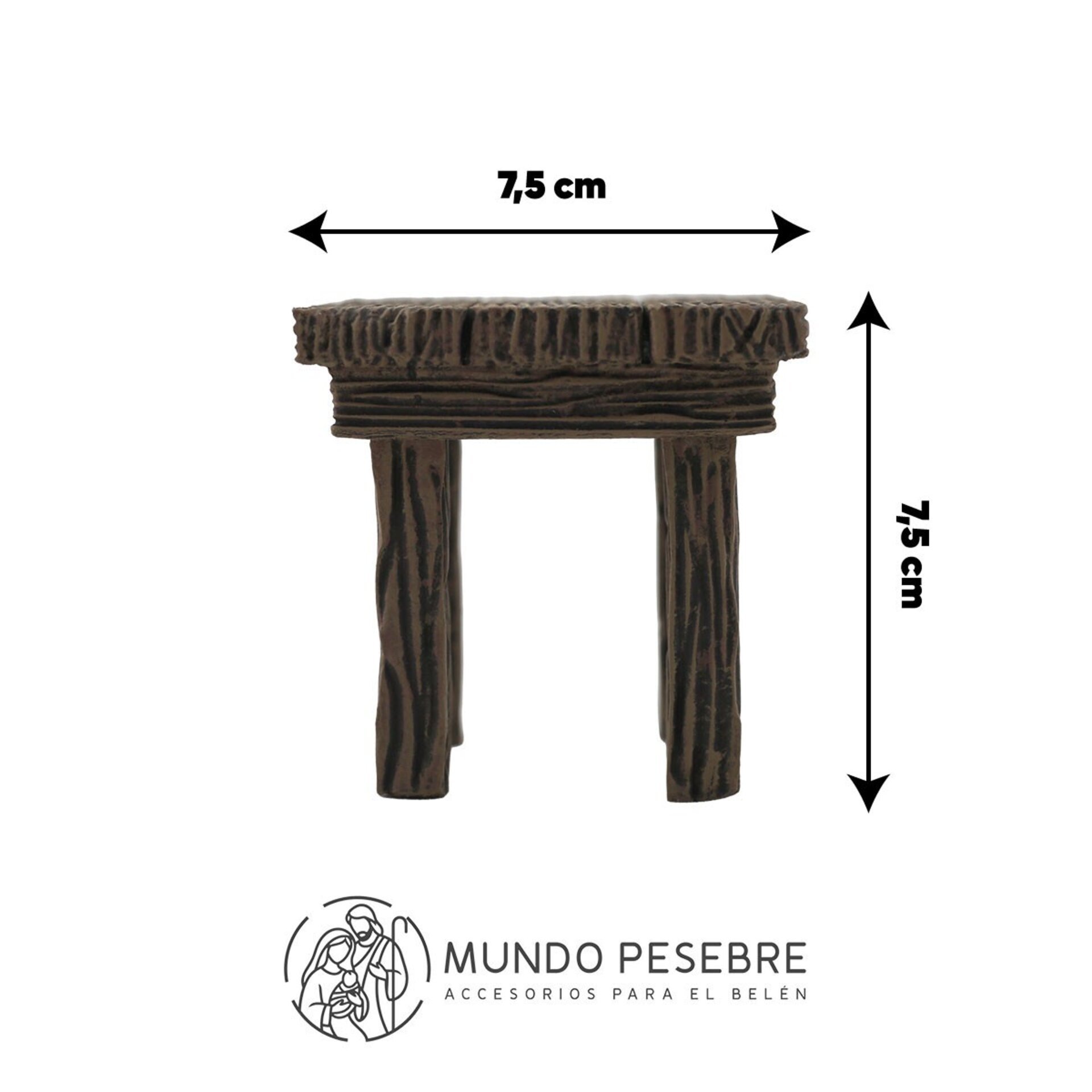 Mesa cuadrada de madera con vetas - 2