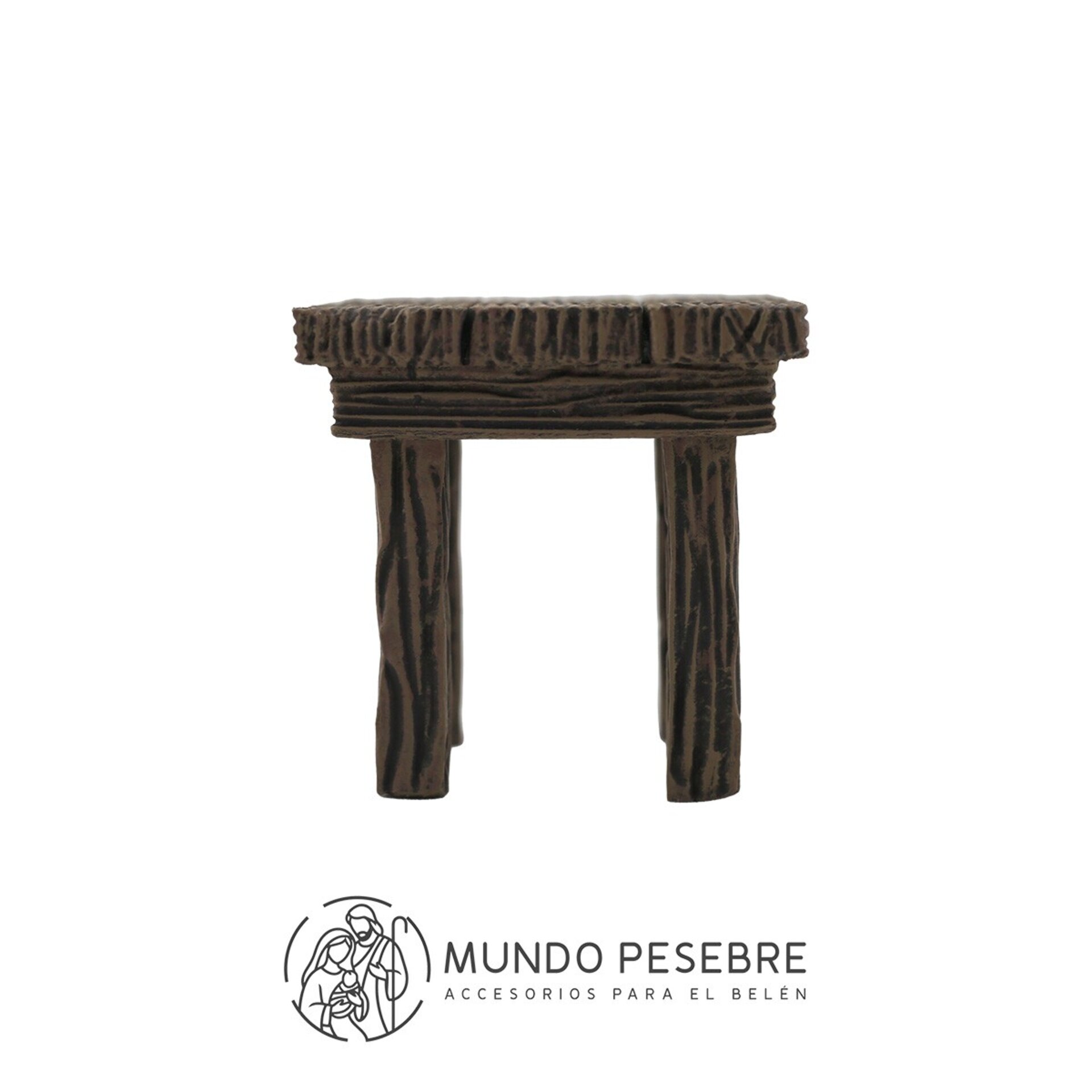 Mesa cuadrada de madera con vetas - 5