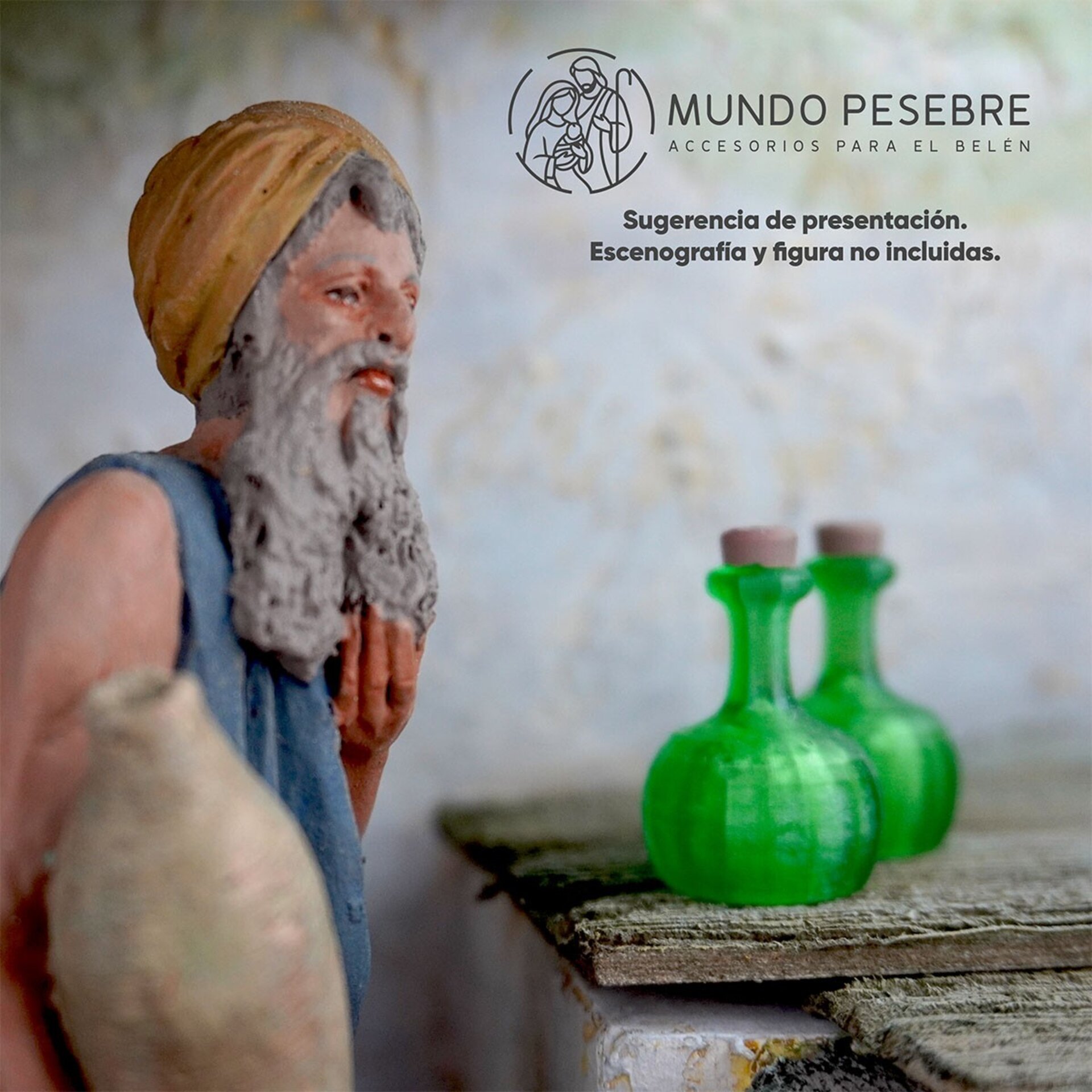 Botella tradicional decorativa para belén modelo 1 - 5
